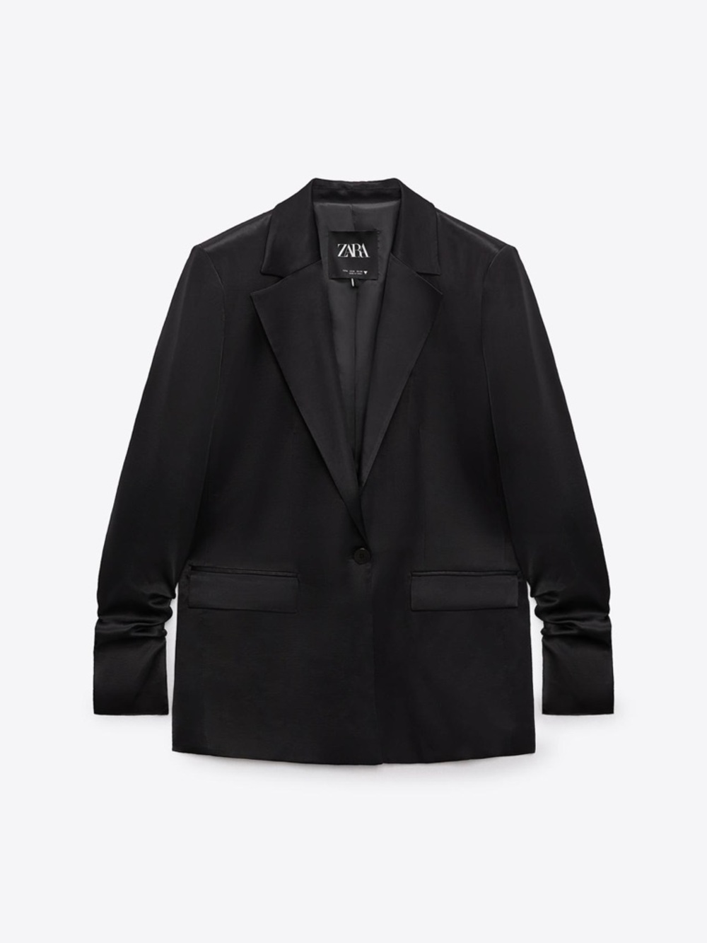 Zara Black Single-Button Tailored Blazer